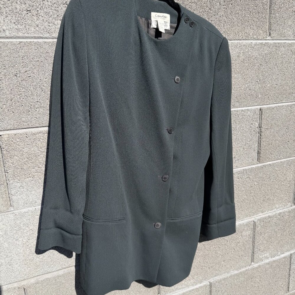 Vintage Calvin Klein Collection Bergdorf Goodman Green Blazer SZ10